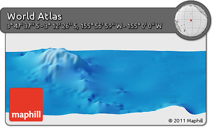 Physical Panoramic Map of the Area around 3° 30' 2" S, 155° 28' 29" W