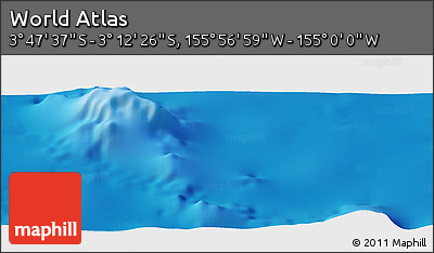 Physical Panoramic Map of the Area around 3° 30' 2" S, 155° 28' 29" W