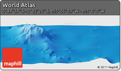 Physical Panoramic Map of the Area around 3° 30' 2" S, 155° 28' 29" W