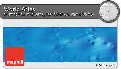 Shaded Relief Panoramic Map of the Area around 3° 30' 2" S, 157° 10' 30" W