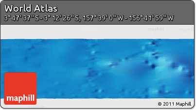 Shaded Relief Panoramic Map of the Area around 3° 30' 2" S, 157° 10' 30" W
