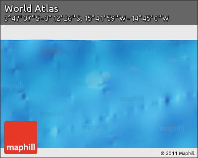 Physical 3D Map of the Area around 3° 30' 2" S, 15° 13' 29" W