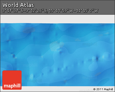 Political 3D Map of the Area around 3° 30' 2" S, 15° 13' 29" W