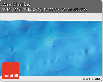 Political 3D Map of the Area around 3° 30' 2" S, 15° 13' 29" W