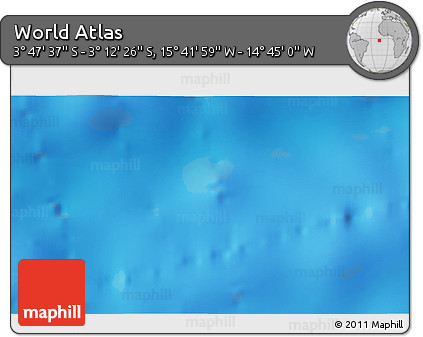 Shaded Relief 3D Map of the Area around 3° 30' 2" S, 15° 13' 29" W