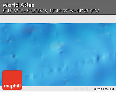 Shaded Relief 3D Map of the Area around 3° 30' 2" S, 15° 13' 29" W