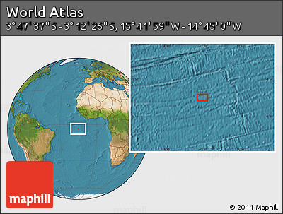 Satellite Location Map of the Area around 3° 30' 2" S, 15° 13' 29" W
