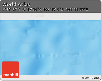 Physical 3D Map of the Area around 3° 30' 2" S, 160° 43' 29" E