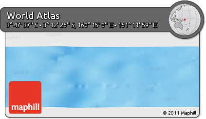Physical Panoramic Map of the Area around 3° 30' 2" S, 160° 43' 29" E