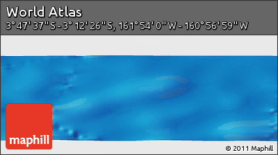 Physical Panoramic Map of the Area around 3° 30' 2" S, 161° 25' 30" W