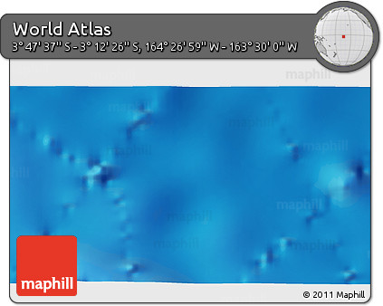 Physical 3D Map of the Area around 3° 30' 2" S, 163° 58' 29" W
