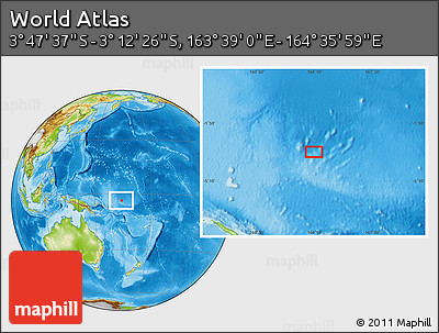Physical Location Map of the Area around 3° 30' 2" S, 164° 7' 30" E