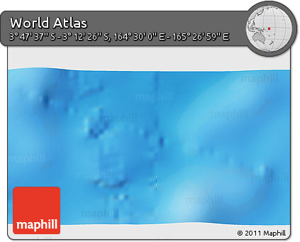 Physical 3D Map of the Area around 3° 30' 2" S, 164° 58' 29" E