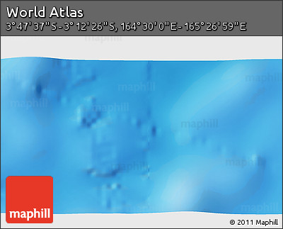 Physical 3D Map of the Area around 3° 30' 2" S, 164° 58' 29" E
