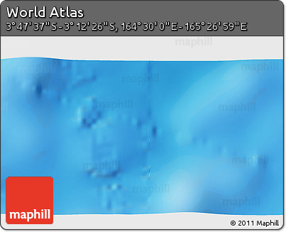 Physical 3D Map of the Area around 3° 30' 2" S, 164° 58' 29" E