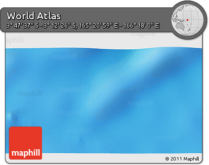 Physical 3D Map of the Area around 3° 30' 2" S, 165° 49' 29" E