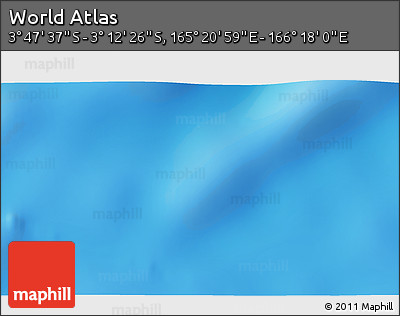 Physical 3D Map of the Area around 3° 30' 2" S, 165° 49' 29" E