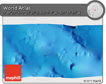 Physical 3D Map of the Area around 3° 30' 2" S, 165° 40' 30" W