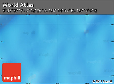 Physical Map of the Area around 3° 30' 2" S, 166° 40' 30" E