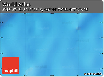 Physical Map of the Area around 3° 30' 2" S, 166° 40' 30" E