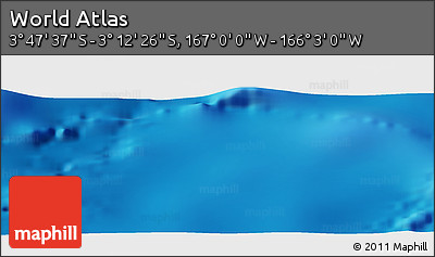 Physical Panoramic Map of the Area around 3° 30' 2" S, 166° 31' 30" W