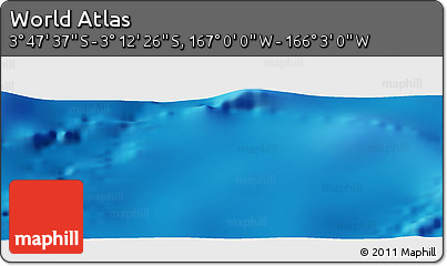 Physical Panoramic Map of the Area around 3° 30' 2" S, 166° 31' 30" W