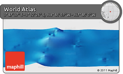 Physical Panoramic Map of the Area around 3° 30' 2" S, 168° 13' 29" W