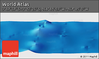 Physical Panoramic Map of the Area around 3° 30' 2" S, 168° 13' 29" W
