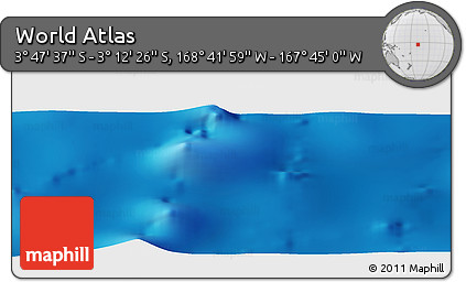 Shaded Relief Panoramic Map of the Area around 3° 30' 2" S, 168° 13' 29" W