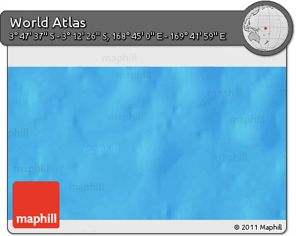 Physical 3D Map of the Area around 3° 30' 2" S, 169° 13' 29" E