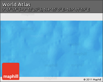 Physical 3D Map of the Area around 3° 30' 2" S, 169° 13' 29" E