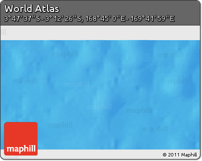 Physical 3D Map of the Area around 3° 30' 2" S, 169° 13' 29" E