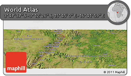Satellite Panoramic Map of the Area around 3° 30' 2" S, 16° 13' 30" E