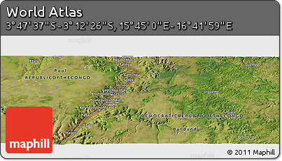 Satellite Panoramic Map of the Area around 3° 30' 2" S, 16° 13' 30" E