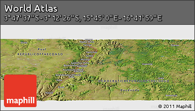 Satellite Panoramic Map of the Area around 3° 30' 2" S, 16° 13' 30" E