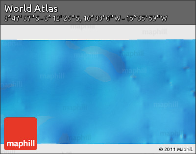 Physical 3D Map of the Area around 3° 30' 2" S, 16° 4' 29" W