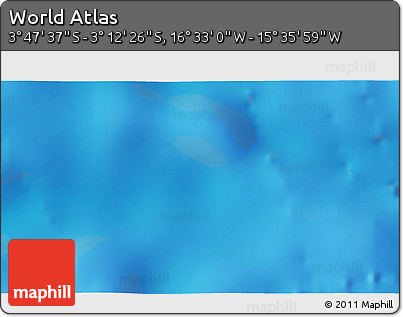 Physical 3D Map of the Area around 3° 30' 2" S, 16° 4' 29" W