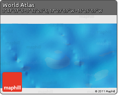 Physical 3D Map of the Area around 3° 30' 2" S, 16° 55' 29" W