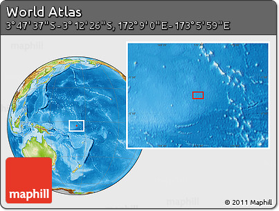 Physical Location Map of the Area around 3° 30' 2" S, 172° 37' 30" E