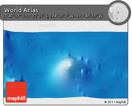 Shaded Relief 3D Map of the Area around 3° 30' 2" S, 174° 10' 30" W