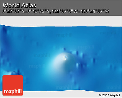 Shaded Relief 3D Map of the Area around 3° 30' 2" S, 174° 10' 30" W