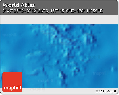 Physical 3D Map of the Area around 3° 30' 2" S, 177° 43' 29" E