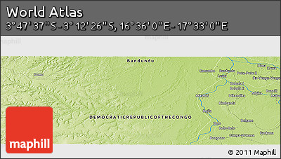 Physical Panoramic Map of the Area around 3° 30' 2" S, 17° 4' 30" E