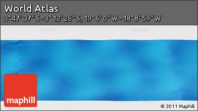 Shaded Relief Panoramic Map of the Area around 3° 30' 2" S, 18° 37' 30" W