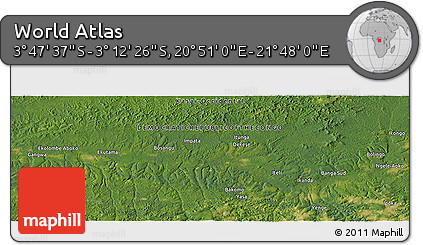 Satellite Panoramic Map of the Area around 3° 30' 2" S, 21° 19' 30" E