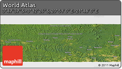 Satellite Panoramic Map of the Area around 3° 30' 2" S, 21° 19' 30" E