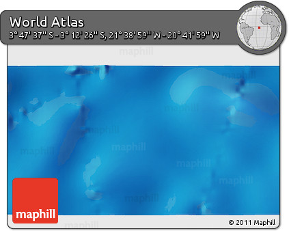 Physical 3D Map of the Area around 3° 30' 2" S, 21° 10' 29" W