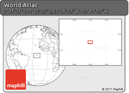 Blank Location Map of the Area around 3° 30' 2" S, 21° 10' 29" W