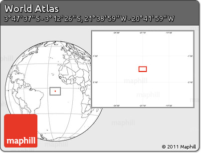 Blank Location Map of the Area around 3° 30' 2" S, 21° 10' 29" W