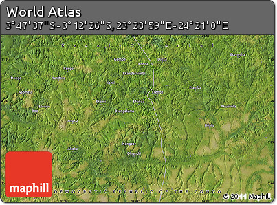 Satellite Map of the Area around 3° 30' 2" S, 23° 52' 30" E